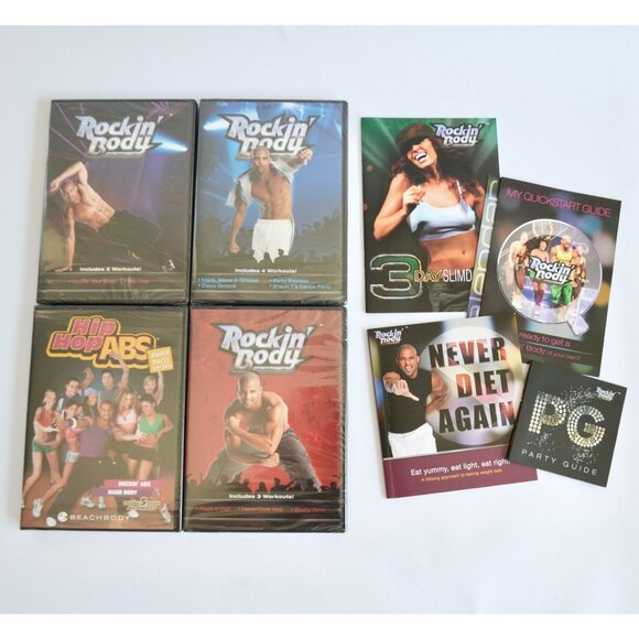 Beachbody Rockin' Body Shaun T Workout DVD's Lot of 4 + Booklets NEW Sealed - Picture 1 of 4